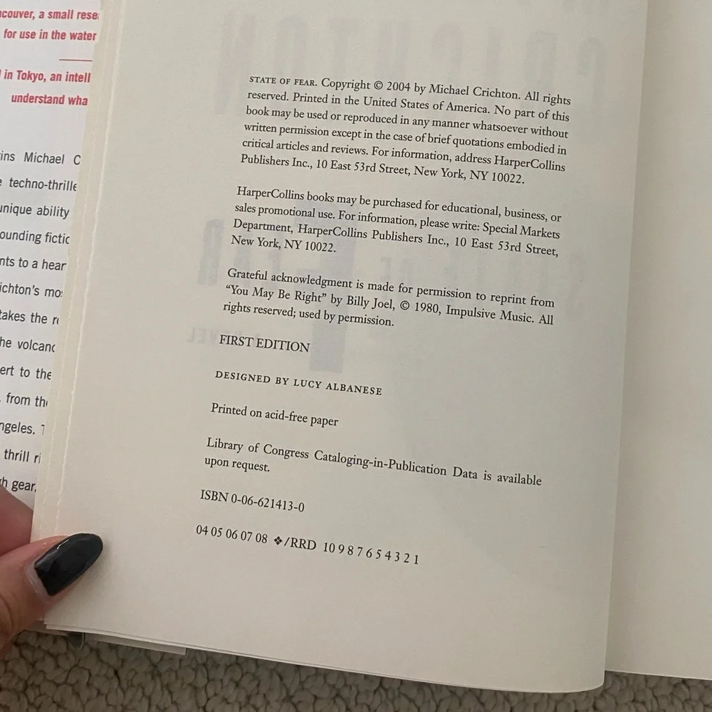 Michael Crichton State Of Fear Hardcover